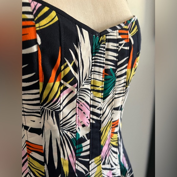 Banana Republic Palm Print Maxi Dress Pleated Size 6 NWT - Picture 3 of 10